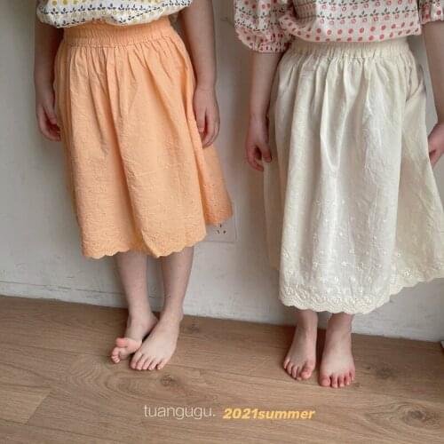 2-7 Y Baby Girls Skirt 2021 Summer New Kids Korean Lace Cotton Skirt For Girls Childrens Casual Solid Skirt Toddler Clothing