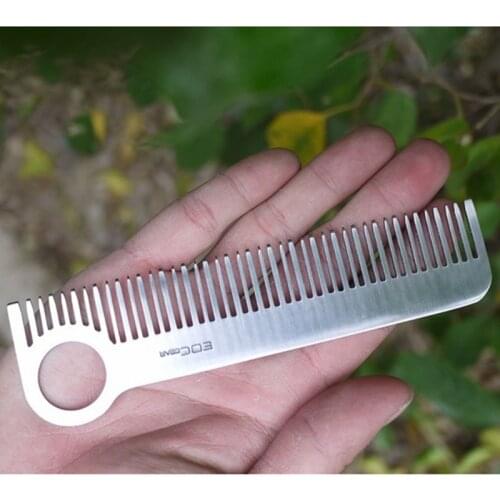 Best Selling Portable Stainless Steel Comb Straight Hair Gear Tactical Pocket Comb High Quality Health Hair Care Tools 1PC