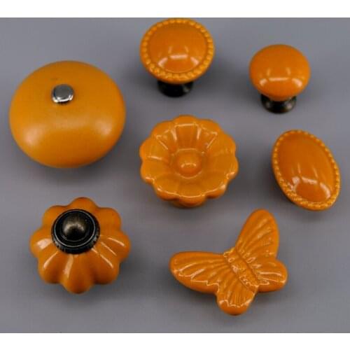 1PC Durable Ceramic Door Handle Kitchen Cupboard Cabinet Drawer Pull Knobs for Furniture Hardware with Screws