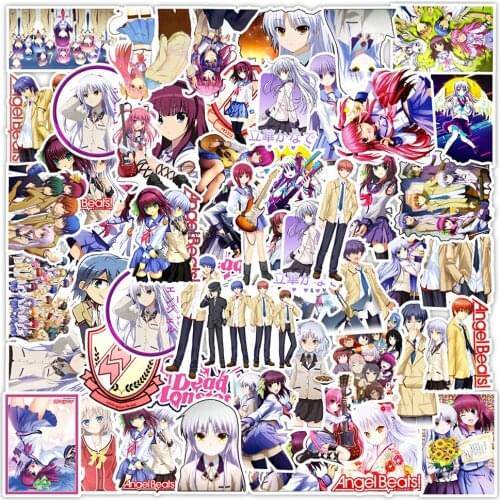 10/30/50PCS Japan Anime Angel Beats! Stickers Graffiti Travel Luggage Guitar Laptop Cartoon DIY Cool Sticker Decal Kid Toy Gift