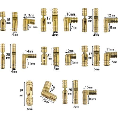 10Pcs 20*4mm Copper Barrel Hinges Cylindrical Hidden Cabinet Concealed Invisible Brass Hinges For Furniture Hardware