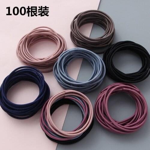 100Pcs/Lot Female Simple Seamless Hair Rope Elastic Rubber Bands For Girl and Women Hair Accessories
