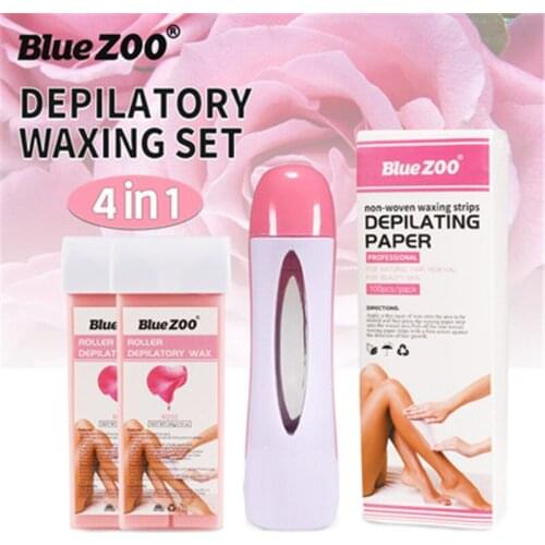 4in1 Roll-on Depilatory Hair Removal Wax Heater Machine Hair Removal Kit Wax Cream For Body Skin Care Beauty Legs Epilation