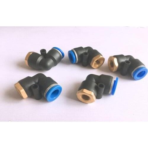 5pcs L Shaped Pneumatic Fitting PLF4-01 PLF4-02 Pneumatic quick plunger pipe joint PLF internal thread elbow