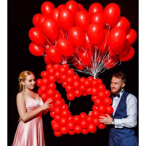 50pcs 5/10inch Red Latex Balloons Wedding Decoration Birthday Party Balloons Valentines Day Inflatable Helium Balloon Globos