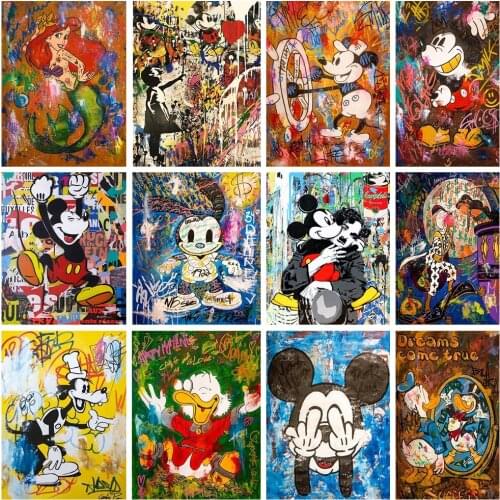 5D DIY Diamond Painting Disney Graffiti Series Mickey Brand New Inlaid Rhinestone Cross Stitch Kit Home Decoration Painting