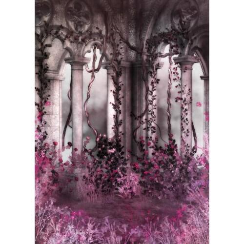 Arch Pillars Plant Photography Background Vinyl Cloth Retro Backdrop Photo Studio for Baby Shower Children Portrait Photoshoot