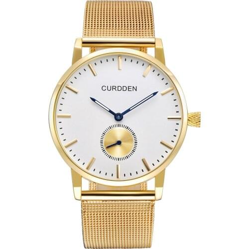 CURDDEN Mens Watches Top Brand Luxury Men Watch Male Full Steel Waterproof Gold Quartz Watch Reloj Hombre Acero Inoxidable 2020