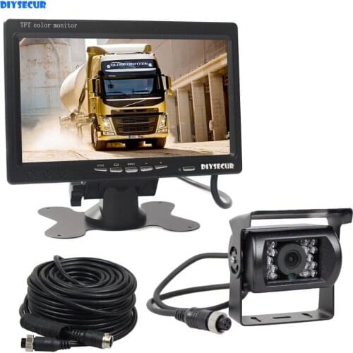 DIYSECUR AHD 7inch LCD Car Monitor Rear View Monitor Waterproof Night Vision 960P AHD Rear View Camera for Bus Houseboat Truck