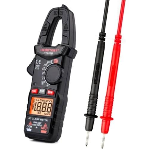 HABOTEST Current Clamp Poke Meter Multimeter Amper Capacitance Pliers Ammeter Counts Tester,HT200B Capacitance