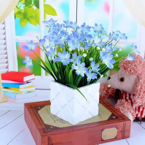 Artificial 7-Branch Orchid Grass Potted Plant Artificial Flower Simulation Plant Living Room Bedroom Home Decoration Floral