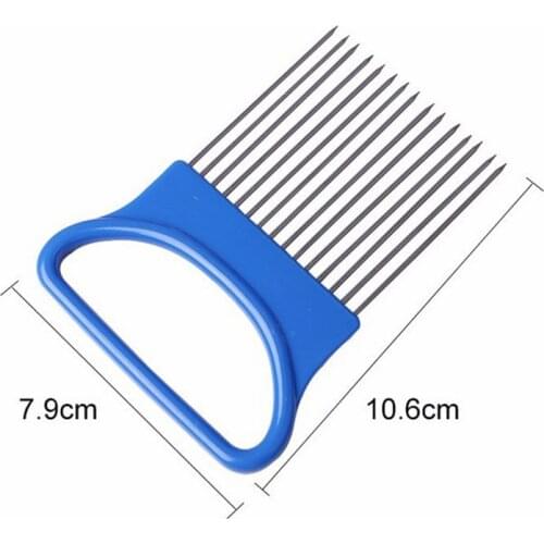 Stainless Steel Onion Needle Fork Vegetables Fruit Slicer Tomato Cutter Cutting Safe Aid Holder Kitchen Accessories Tools