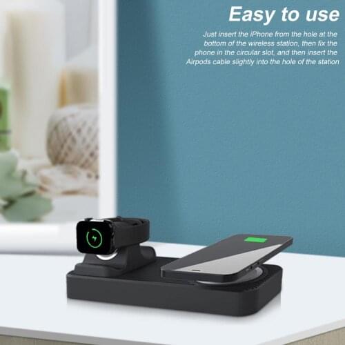 For IPhone 12 For Airpods 3-in-1 Magnetic Suction Charging Station Silicone Base Wireless Charing Dock Mobile Phone Accessories