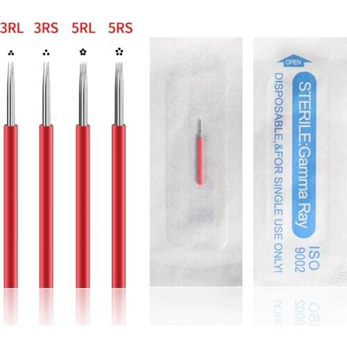3R/3RS/5R/5RS Fog Eyebrow Micro Powder Needle Semi-Permanent Makeup Blade 100 Round Manual Micrlading Eyebrow Pencil Needle