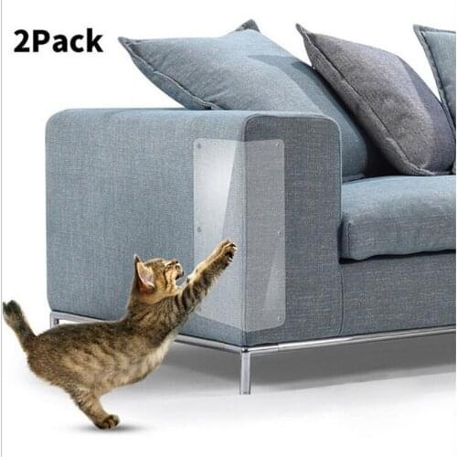 2pcs Sofa Cat Claw Protection Pad Transparent Furnitur Cat Scratching Protector Clawing Cats Furniture Protective Cover 45x15cm