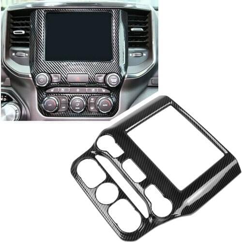 Dashboard Navigation Frame Cover Decorative Sticker Trim For Dodge Ram 1500 2019 2020 Carbon Fiber ABS Auto Styling Accessories