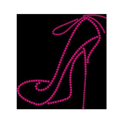 2pc/lot High heels shoes patches hot fix rhinestone transfer motifs iron on rhinestone transfer designs
