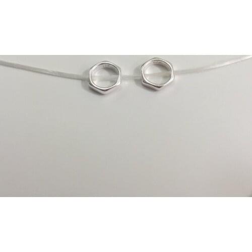 " Fake One Penalty Ten " 8MM (4.5g=12pcs) 925 Sterling Silver Round Spacers Beads Jewelry Findings