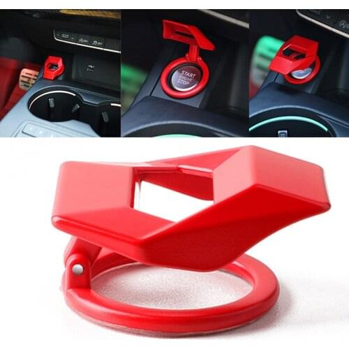 New Red Universal Car Interior Engine Start Stop Push Button Switch Cover Trim