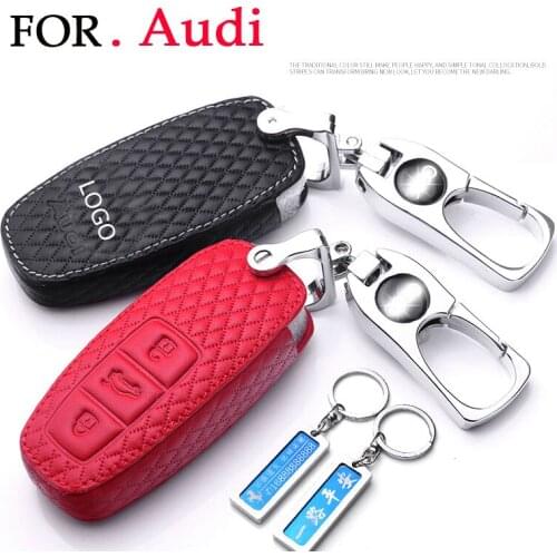 2019 New for Audi A6L Car key case 2018 A5 A7 A8L Leather Key cover Clasp with gifts Men / Women universal Ornaments key chain