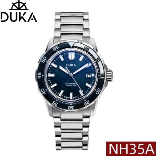 2021 New DUKA Wrist watch Mens mechanical watches top brand Luxury automatic watch for men NH35 movt 100M Diver steel clock man