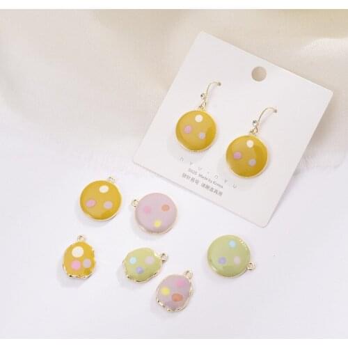 New style 50pcs/lot alloy drop oil cartoon rounds/Irregular ovals shape floating locket charms diy jewelry earring accessory