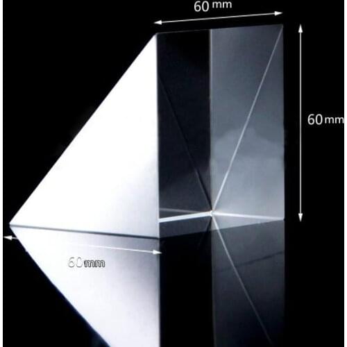 Optical Glass Triangular Prisms Right Angle Isosceles Prisms Lens H-K9 Glass Material for Instrumentation Image Tester Projector