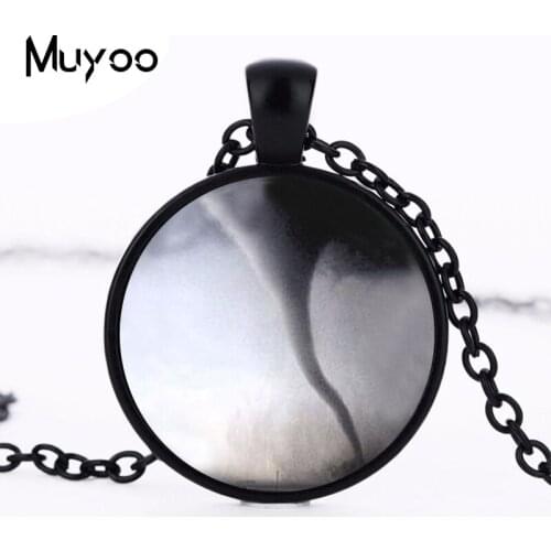 Tornado Necklace Chaser Wi of Oz Art Pendant in Bronze or Round Statement Choker Necklace Vintage Jewelry HZ1