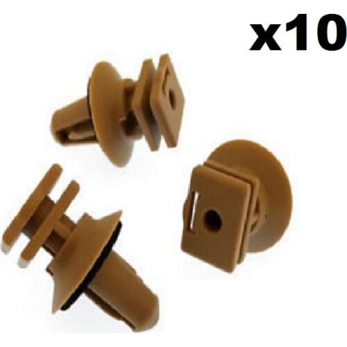 10x For BMW Interior Plastic Clips for Trims on Sill & Door Entrance- Biege Clips