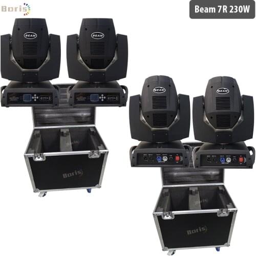 No tax Flight case 4x Beam 230 7r Moving Head Light sharpy Beam 7r 230w lyre Moving Head Light Stage Beam Light DMX 16 prism