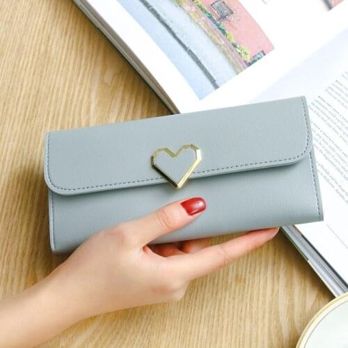 Pink Long Women Wallets Love Wallet Female Multi-card Position Purse Card Package Simple Coin Purse Clutch Women Card Holder