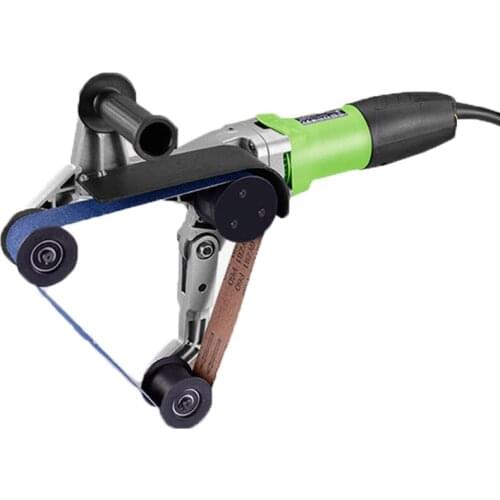 220V Handheld Polisher Belt Machine Round Tube Drawing Machine High Power 1000W Stainless Steel Cylindrical Tube Polish Tools