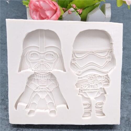 Black Warrior Storm White Soldier Silicone Mold For Fondant Chocolate Epoxy Sugarcraft Mould Pastry Cup Cake Decorating Kitchen