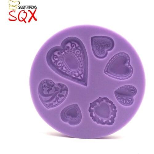 Heart & gemstone silicone molds for cake decorating fondant cake mold chocolate soap mould cake tools kitchen SQ16137