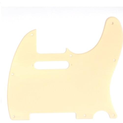 Musiclily 8 Hole Tele Guitar Pickguard for USA/Mexican Made Fender Standard Telecaster Modern Style, 1Ply Cream