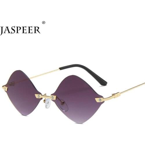 JASPEER Punk Rimless Sunglasses Women Brand Designer Vintage UV400 Driving Sun Glass Men Frameless Shades Fashion Eyewear
