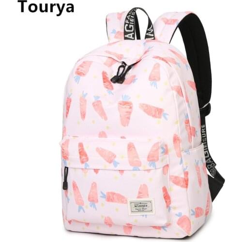 Tourya Casual Women Backpack School Backpacks Bags Back Pack for Teenagers Girls Laptop Backbag Travel Bagpack Mochila Feminina