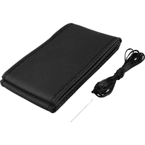Universal PU Leather Car Auto Steering Wheel Cover With Needles And Thread Breathability Skid-Proof Vehicle Cover health