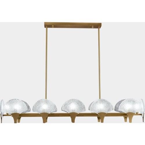 Fan-shaped chandelier post-modern minimalist creative lamps light luxury living room lights long dining table bar chandelier