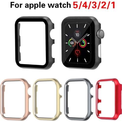 High quality cover case for Apple Watch, 42mm 38mm 40mm 44mm band for iwatch se 6 5 4 3 2 1, metal frame protective case