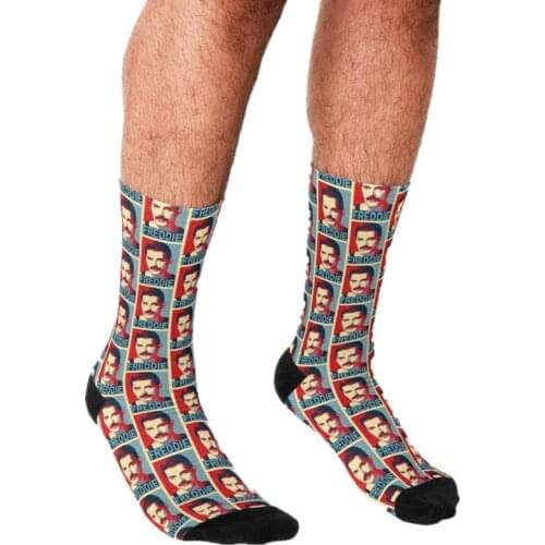 Funny Freddie Mercury Mens socks Freddie face Printed hip hop Men Happy Socks boys street style Crazy Socks for men