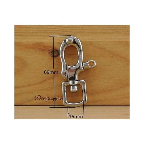 Lobster Clasps Clips Claw purse hooks Swivel snap hook nickel 15 mm 2pcs AB108