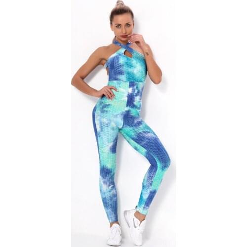 Fitness Women Sport Suit Jumpsuit Sexy Sleeveless Tracksuit Yoga Set Backless Gym Clothing Running Sportswear Leggings Workout