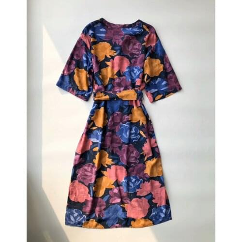 Women Dress Oil Painting Peony Flower Dress