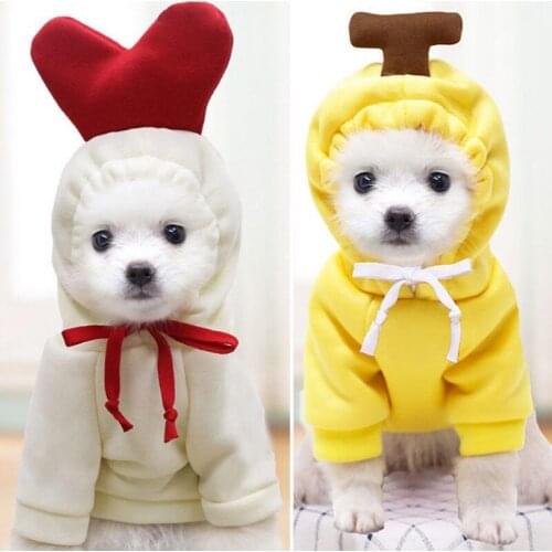 Winter Warm Dog Coat Hoodies Cute Plush Dog Clothes Pet Halloween Frog Fruit Cosplay Costume For French Bulldog Small Dog Jacket