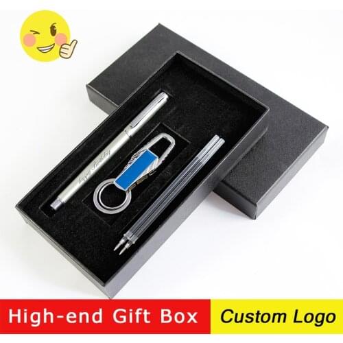 1Set Metal Gel Pens Business Office Signature Pens Black Carbon Neutral Pen Gift Pen With Gift Box Laser Customized LOGO 4 Color