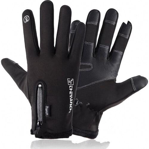 1 Pair Winter Warm Cycling Gloves Cold-proof Waterproof Ski Riding Touchscreen Gloves Outdoor Windproof Anti Slip Sports Gloves