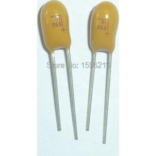 100pcs 16V33uF 33uF 16V DIP Radial Tantalum capacitor