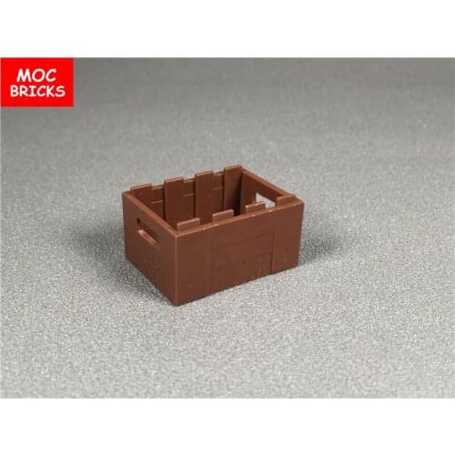 20pcs/lot MOC Bricks Brown Container, Crate with Handholds fit with 30150 Building Blocks ToysAction figure Dolls Children Gifts