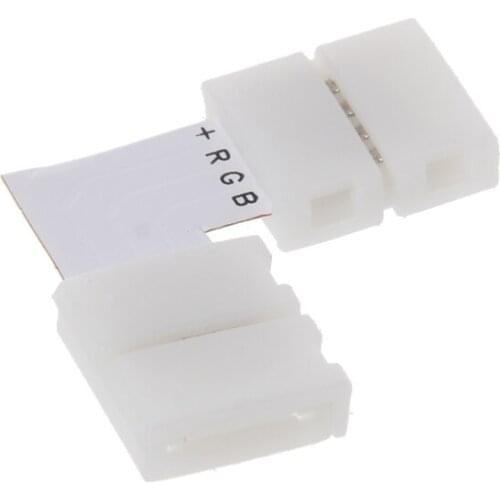 4 Pin LED Connector L Shape Corner Quick Splitter Right Angle 10mm 5050 RGB LED Strip Light E56B